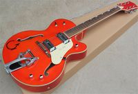 Wholesale G5422T Semi Hollow Double F Hole Large Rocker Bigby Thick Body Electric Guitar Chrome Orange Body Special Inlay