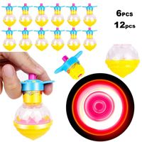 Wholesale 6Pcs Spinning Tops Light Up Spin Toys Flashing Gyro Glow kids Novelty LEDToys Party Favors kids gifts