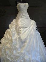 Wholesale Real Photos Gorgeous A line Ruffles Sweetheart Strapless Crystal Wedding Dresses Bridal Gown Beautiful stunning Bridal Dresses