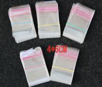 Wholesale 1000PCS x6cm opp transparent clear self adhesive seal plastic bags for necklace jewelry gift Headbands diy small packing bag pe