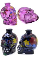 Wholesale Hot Multi Colors Skull Shape Colorful Painting Glass Bottle Smoking Accessories for Smoking New Arrivals GR179