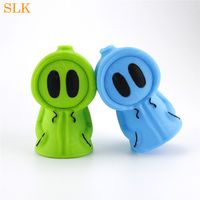 Wholesale Rainbow Yellow Blue Pink silicone bong mini bubbler water pipe smoking kit with oil concentrate bottom jar and stainless steel dabber