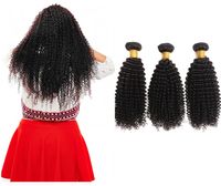 Wholesale VIYA A Kinky Curly Human Hair Bundles Machine Double Wefts Natural Black Burmese Remy Hair Extensions inch