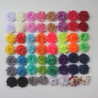 Wholesale 30y quot petite chiffon shabby flower for baby headbands shabby chiffon flower for girls hair clip clothing accessories headband flowers