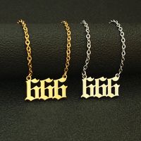 Wholesale Stainless Steel Number Necklaces Pendants For Women Men Gothic Gold Silver Long Chain Male Female Necklace Fashion Jewelry