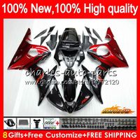 Wholesale Body Kit For YAMAHA YZF600 red flames new YZF R CC YZF R6 HC YZF R6 YZF YZFR6 Fairing Gifts