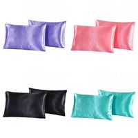 Wholesale Simulation Silk Pillowcase Pure Color Pillow Case Living Room Bedroom Pillow Cover Good Quality Bedding Supplies Home bm H1