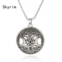 Wholesale HX1 Popular creative lucky number moon symbol necklace family member necklace Snake chain