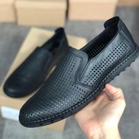 Wholesale Mens Driving shoes premium woven Genuine leather fashion slipper casual slip on loafers shoes size Eu