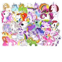 Wholesale 50pcs Unicorn Stickers Random DIY Decal Stickers for Car Laptop Luggage Notebook Fridge Skateboard Bicycle Motorcycle PS4