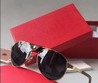 Wholesale NEW luxury sunglasses design lens and UV400 lens Picture frame and its metal leg is wrapping material
