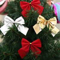6pcs Christmas Tree Bow Decoration Baubles Xmas Party Garden Bows Ornament QK