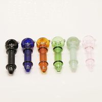 Wholesale Colorful Built In SnowFlake Screen Glass Hand Pipes Star Screen Perc Tobacco Dry Herb Spoon Style Smoking Pipes Glass Bongs High Quality