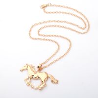 Wholesale Fashion Jewelry Horse Pendant Plated Horse Necklace For Women Ladies Silver Gold pendant Plated Girl Mom Gift