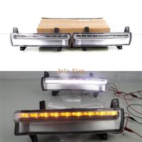 Wholesale July King LED Daytime Running Lights Case for Jeep Compass LED Front Bumper DRL with Yellow Streamer Turn Signals Light B Type