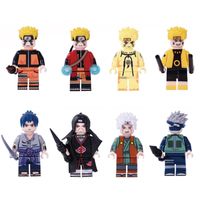 Japon Cartoon Anime Naruto Hokage Ninja Naruto Uzumaki Hatake Kakashi Uchiha Sasuke Itachi Jiraiya Mini Action Figure Toy Building Blocks