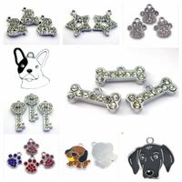 Wholesale 10pcs dog bone paw stars key pendants necklace pendants hang charms fit for DIY key chain keyrings pet collar jewelry making