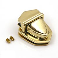 Wholesale 34x25mm Brass Tongue Lock Clasp Turn Twist Switch Buckle for Bag Luggage Hardware DIY Leather Craft Accessories