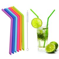 Wholesale Bar Accessories Household Silicone Straw Grade Color S Curved Tube Brush Drinkware For Factory price expert design Quality Latest Style Original Status