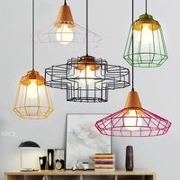 Wholesale 6PCS Fanlive Vintage Iron Wire Bulb Cage Lampshades Hanging Lamp Holder Guard Shade Industrial Home Light Decoration