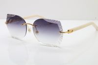 Wholesale Carved Lens Glasses A Rimless Metal Mix White Aztec Black Plank Sunglasses Unisex Optical New women men Sun glasses