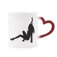 Wholesale Pipe Dance Performance Dancer Morphing Mug Heat Sensitive Red Heart Cup