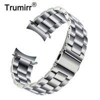 Wholesale Premium Stainless Steel Watchband For Samsung Galaxy Watch mm Sm r800 Sports Band Curved End Strap Wrist Bracelet Silver Black Y19052301