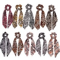 Wholesale 20pcs Leopard Snake Floral Dot Streamers Scrunchies Women Hair Scarf Elastic Bow Hair Rope Ribbon Band Girls Hair Accessories
