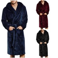 Wholesale Mens Winter Sleepwear Pajamas Lounges Robe M XL Homewear Men Long Bath Robes Spring Hairy Warm Kimono Bathrobe Belt Coat Male