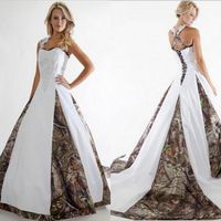 Wholesale Camouflage Wedding Dress Sweetheart Criss Cross Lace Applique Off the Shoulder Ball Gown Bridal Gowns with Chapel Train