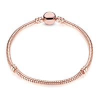 Wholesale 1pcs Drop Shipping Rose Gold Bracelets Women Snake Chain Charm Beads for pandora Bangle Bracelet Festival Gift B018