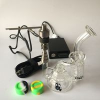 Wholesale Factory direct sale Smart E Digital Nail Kit Kavlar Coil PID TC Dab Nail with Glass Bong Honeycomb Recycler Bongs Water Pipe rig