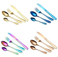 Wholesale Stainless Steel Flatware Set Portable Cutlery Set For Outdoor Travel Picnic Dinnerware Sets Knife and fork soup Western cutlery set set