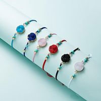 Wholesale New Resin Stone Bracelet Handmade Wax Rope Braided Bracelets Bangles With Rice Bead Women Girls Summer Beach Fashion Jewelry