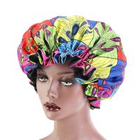 Wholesale Turban Bonnet Night Sleep Satin Silky Cap African Pattern Ankara Print Bonnet Large Size Hair Care Hat