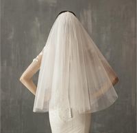Wholesale Short Wedding Bride Veil Custom Made White Ivory Two Layers Tulle Comb Vail Accessories Hat Veil Bridal Veils