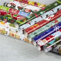 Wholesale Party Gift Wrapping Paper Lovely Xmas Tree Snowman Santa Claus Printed Child Candy Package Paper Of Christmas Decorations hc E1
