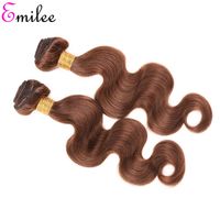 Emilee Pre Colored Ombre Hair 3 Bundles Peruvian Hellbraun Korper Wellen Bundles Farbe 4 Brown Haarverlangerungen