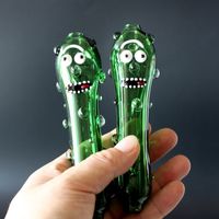 Wholesale Funny Pickle Smoking Glass Pipe Cucumber Top Tobacco Hand Pipes Colorful Spoon Smoking Accessories For Gift Free Ship To US GP0097