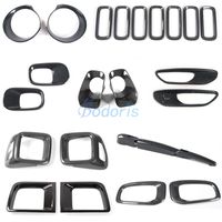 Wholesale For Jeep Renegade Carbon Fiber Color Light Fog Lamp Mirror Wiper Daylight Handle Exterior Garnish Trim Car Styling Accessories