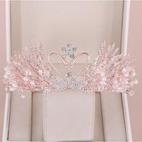Wholesale Korean Version Of Noble Crystal Wedding Romantic Swan Rhinestone Crown Handmade Princess Bride Crown Bridal Tiara Jewelry