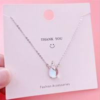 Wholesale Dreamy Colorful Aurora Unicorn Pendant Necklaces For Women Sterling Silver Jewelry Short Choker Korean style Clavicle Chain