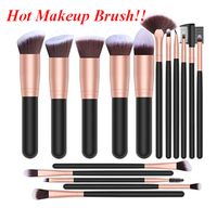 Wholesale Makeup Brushes Premium Synthetic Foundation Powder Concealers Eye Shadows Makeup Brush Set Rose Golden
