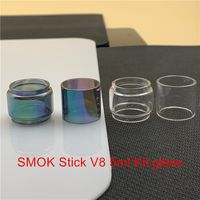 Wholesale SMOK Stick V8 ml Kit Replacement Bulb Glass Tube fatboy ml Bubble Convex Normal Glass Clear Rainbow