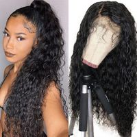 Wholesale Natural Black Brown Color Synthetic Wigs for Black Women Loose Curly Wave Lace Front Wig Baby Hair Pre Plucked Heat Resistant Inches