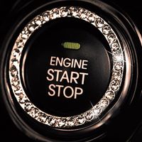 Wholesale 10x Car Ignition Switch Accessories Engine Start Stop Push Button Knob Key Switch Sparkling Crystals Decorative Ring Trim