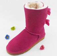 Wholesale Hot Sale kids adult EU25 Big size Low price new snow boots thick leather bow in the tube snow boots cotton shoes GAZELLE