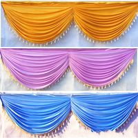 Wholesale Wedding Table Swags Curtain Background Stairs Handrail Skirt Hotel Banquet Decor Prop Detachable Easy Clean Hot Sale mm jj