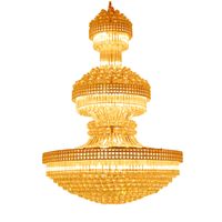 Wholesale Royal Empire Golden Crystal Chandeliers Duplex villa staircase crystal chandelier crystal large modern long hanging lamp hotel