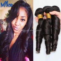 Wholesale MikeHAIR Soft Human Hair Weave Bundles Spring Curly Hair Extensions Inches Natural Color Brazilian Hair Bundles